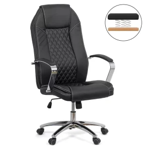 SCAUN DIRECTORIAL CU ARCURI REZISTENT 150 KG OFF 313 NEGRU