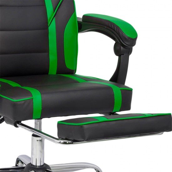 Scaun gaming verde OFF 302 cu suport de picioare si spatar rabatabil - imagine 3