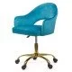 SCAUN DIN CATIFEA PENTRU BIROU CU BAZA AURIE OFF 640 BLEU - imagine 4