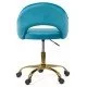 SCAUN DIN CATIFEA PENTRU BIROU CU BAZA AURIE OFF 640 BLEU - imagine 3