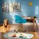 SCAUN DIN CATIFEA PENTRU BIROU CU BAZA AURIE OFF 640 BLEU - imagine 6