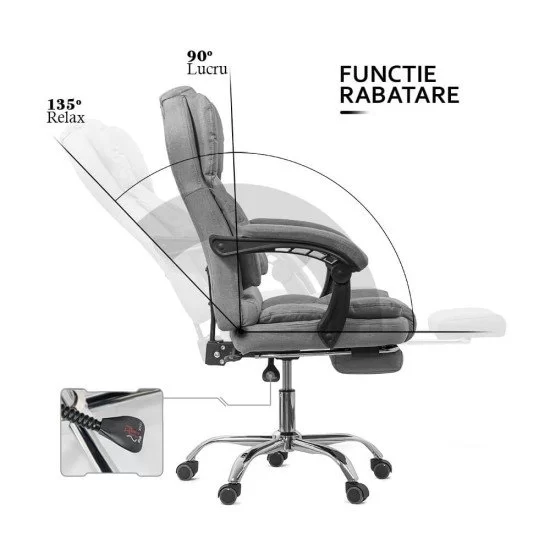 SCAUN DE BIROU OFF 415F GRI - imagine 2