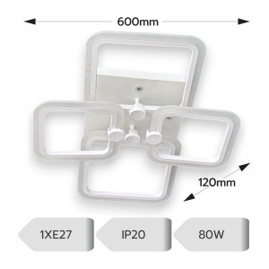 LUSTRA LED PATRATE 80W CU 4 BRATE 3 CULORI+IR 600x120mm - imagine 3