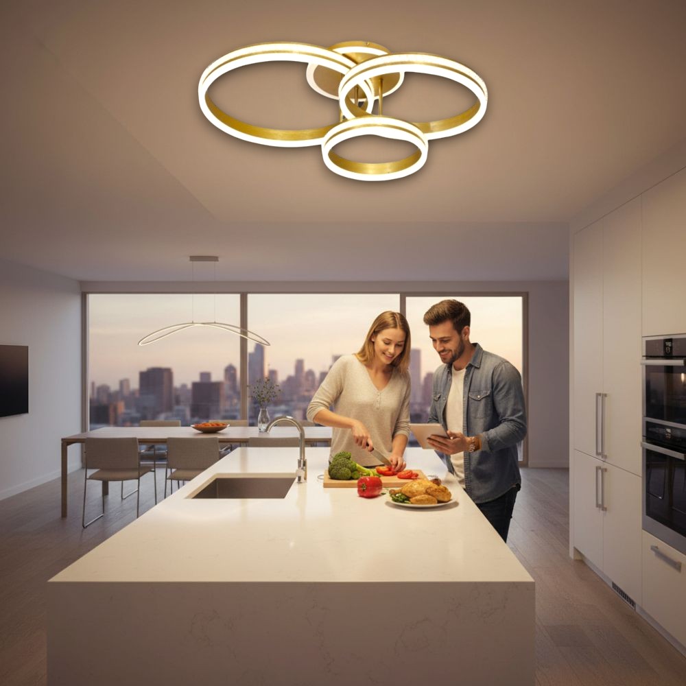 LUSTRA LED HYDRA 160W/8000LM 3000K/4000K/6500K CU TELECOMANDA 300+400+500MM - imagine 2