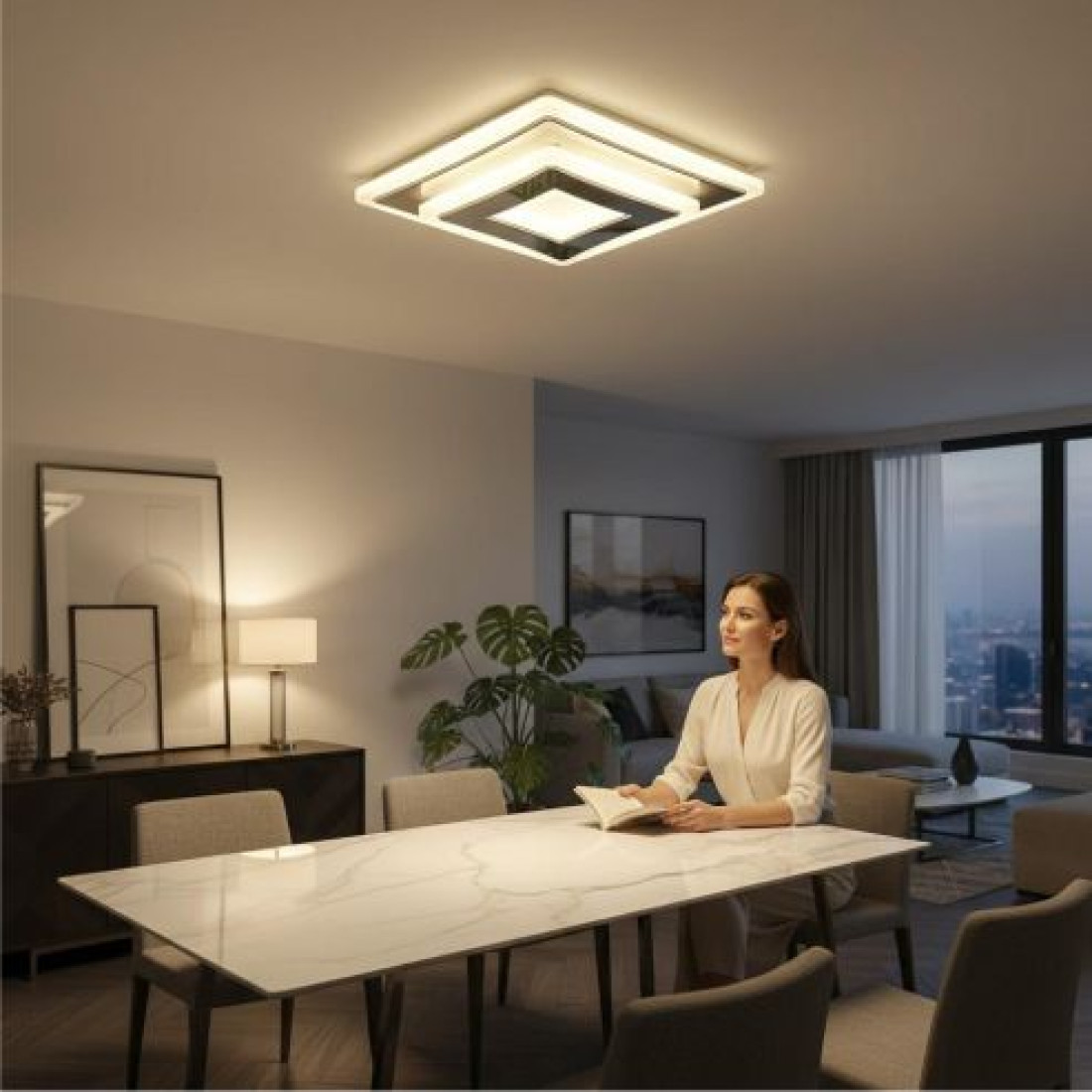 PLAFONIERA LED SINOPE 34W/2900LM 3000K/4000K/6500K 220X220X50MM
