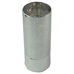 Veioza cilindrica realizata din sticla cu led – Argintiu
