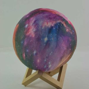 Lampa Luna Galaxy 3 D cu telecomanda si suport lemn 15 CM