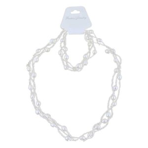 Set colier si bratara din perle sidefate – Model 1