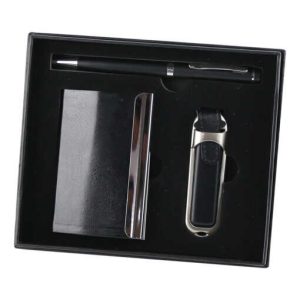 Set cadou pentru barbati, Portvizit cu pix si Stick memorie USB 8 GB