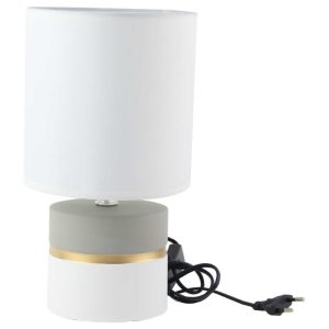 Veioza din ceramica 29 CM, Chic, Alb gri