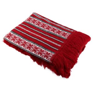 Fata de masa artizanat 160x140 CM Alb/Rosu