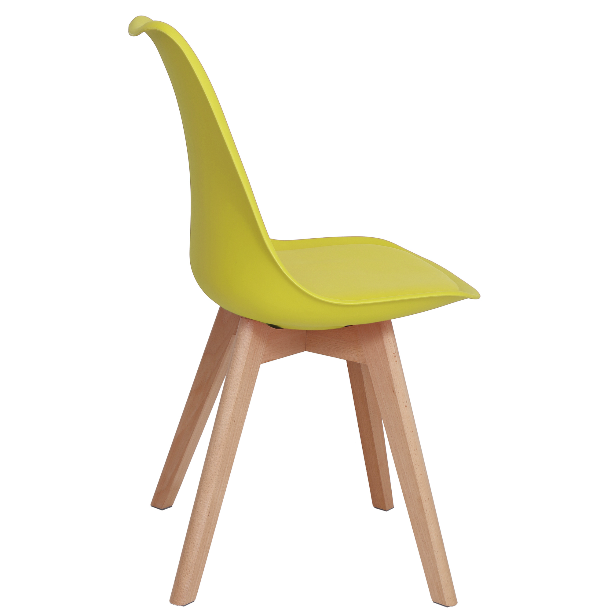 Scaun Celia - cadru lemn - imitatie piele galben - imagine 3
