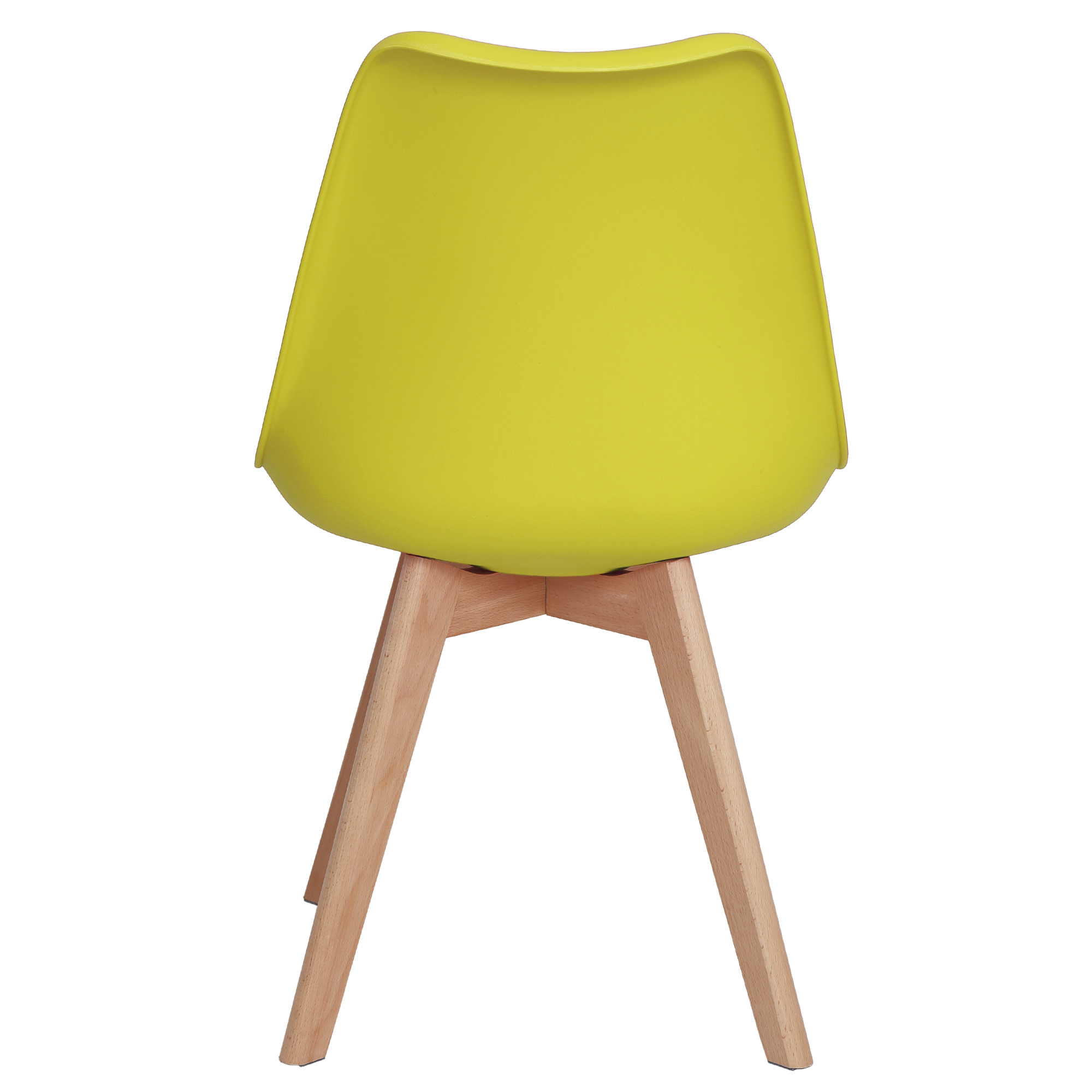 Scaun Celia - cadru lemn - imitatie piele galben - imagine 2