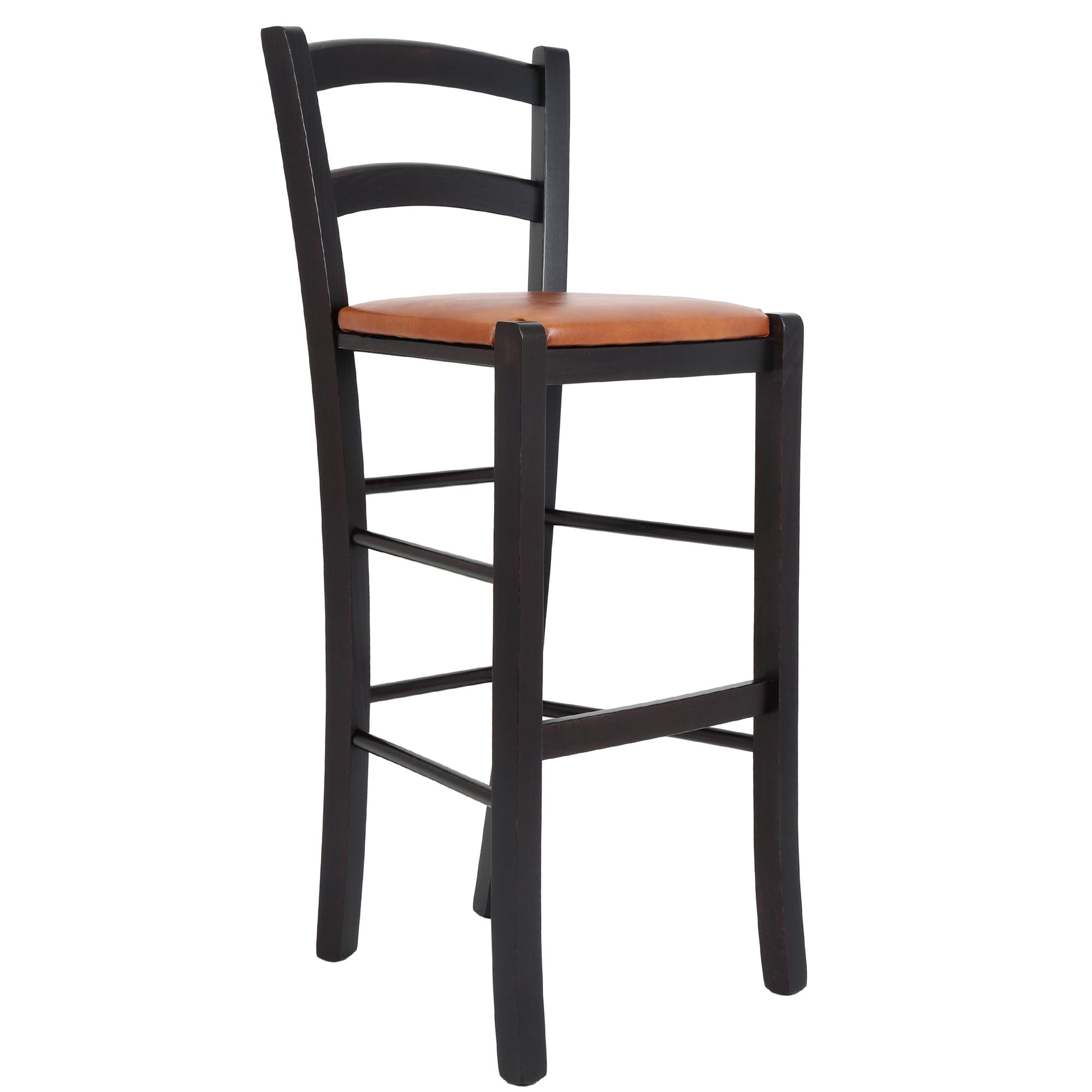 Scaun Paesana bar - cadru wenge - imitatie piele coniac - 8070