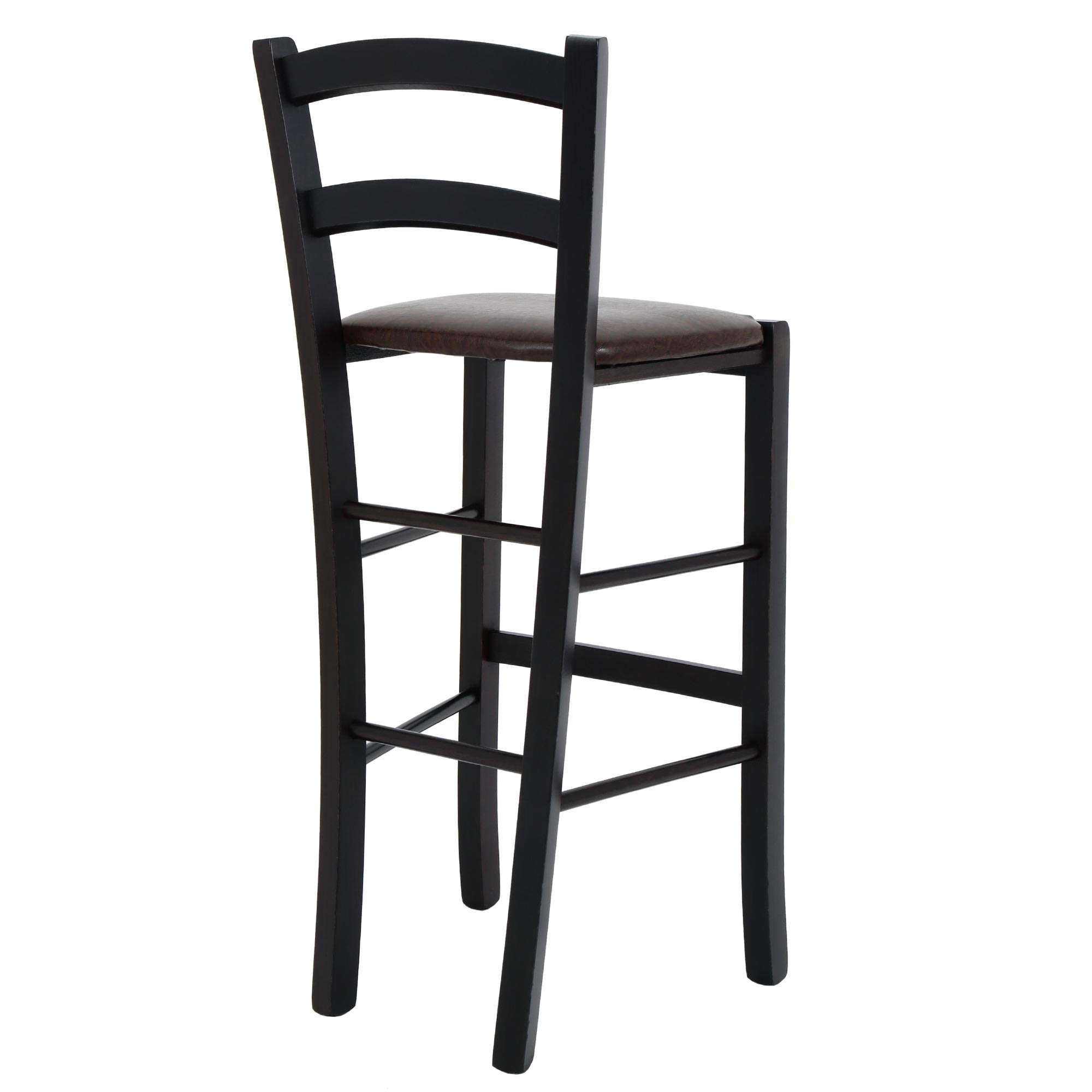 Scaun Paesana bar - cadru wenge - imitatie piele maro - 15611 - imagine 4