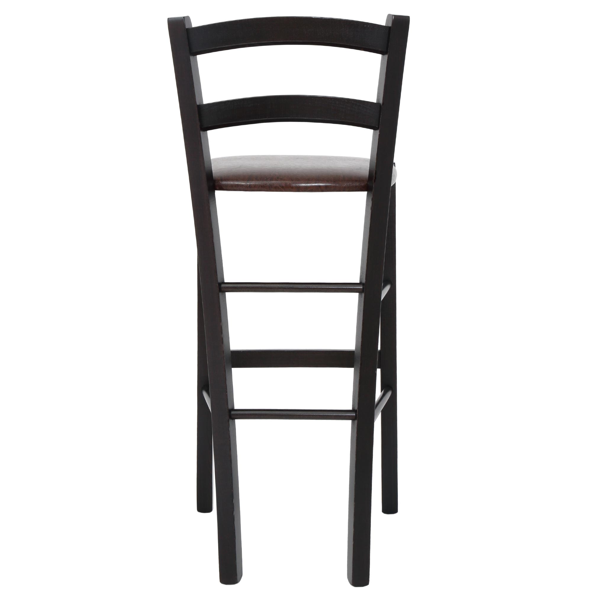 Scaun Paesana bar - cadru wenge - imitatie piele maro - 15611 - imagine 3