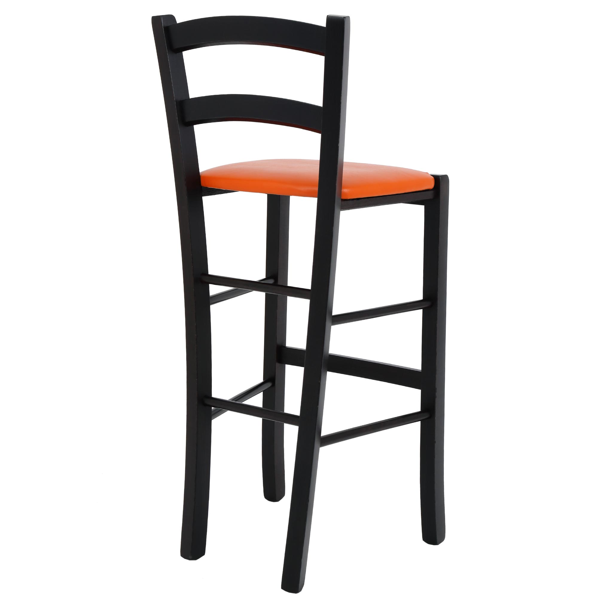 Scaun Paesana bar - cadru wenge - imitatie piele portocaliu - 21895 - imagine 5