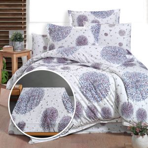 Lenjerie de pat Ranforce, 100% bumbac, cu husă universală pentru saltea de 140cm x 200cm / 160cm x 200cm