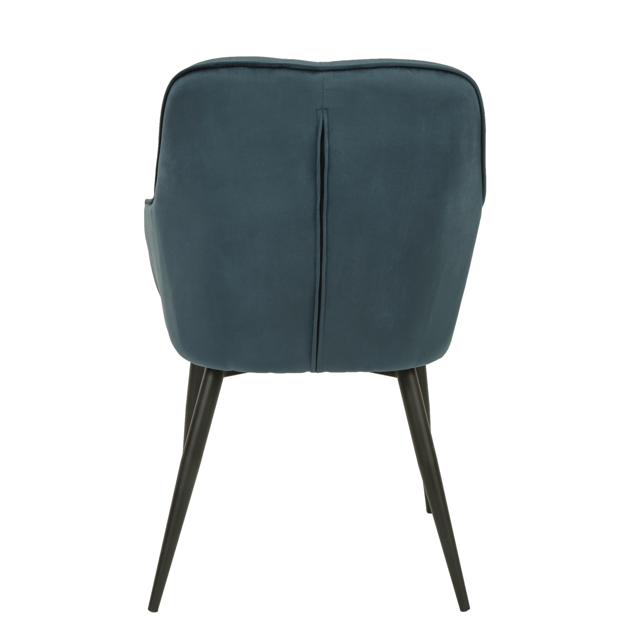 Scaun Luna - cadru negru - catifea albastru - imagine 4