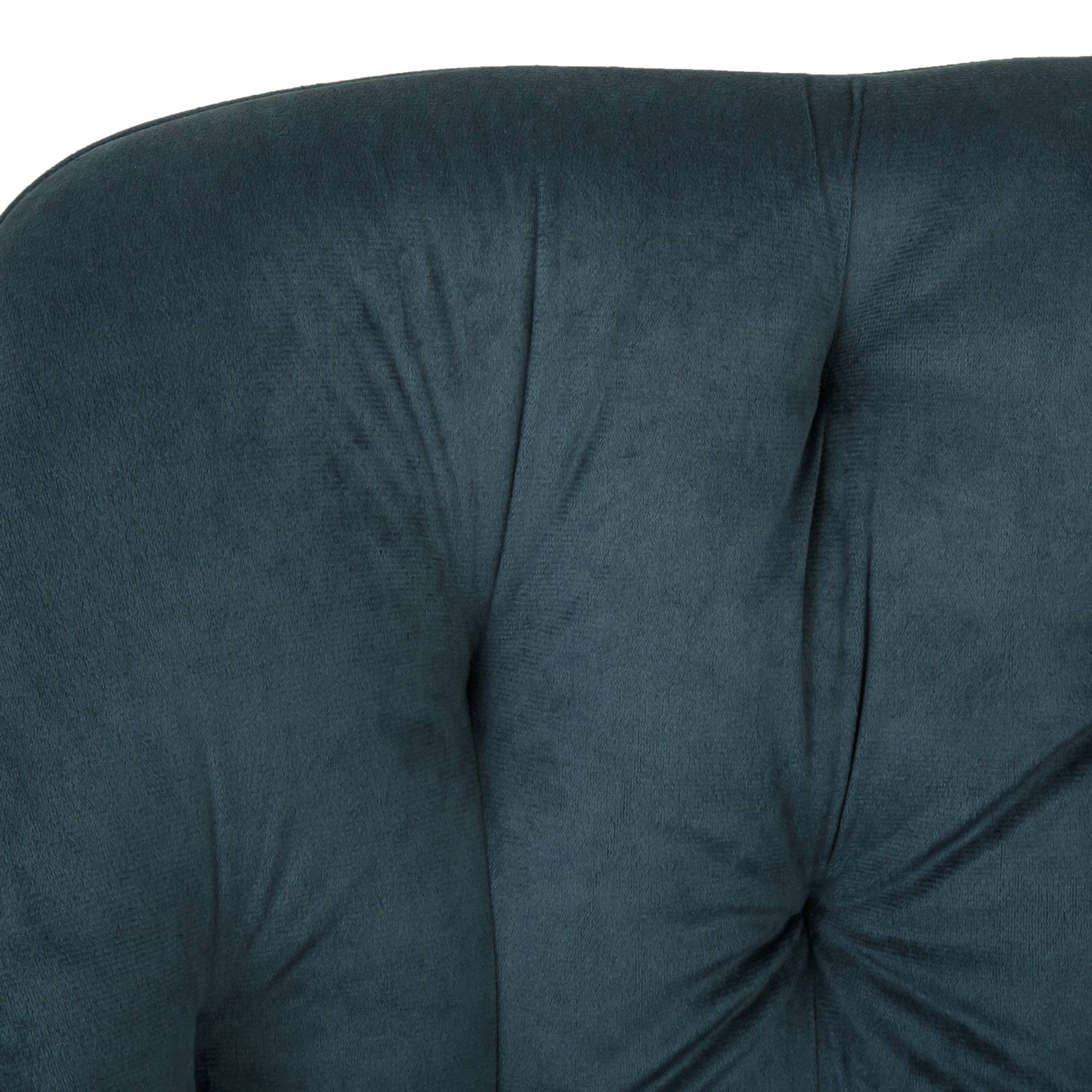 Scaun Luna - cadru negru - catifea albastru - imagine 5