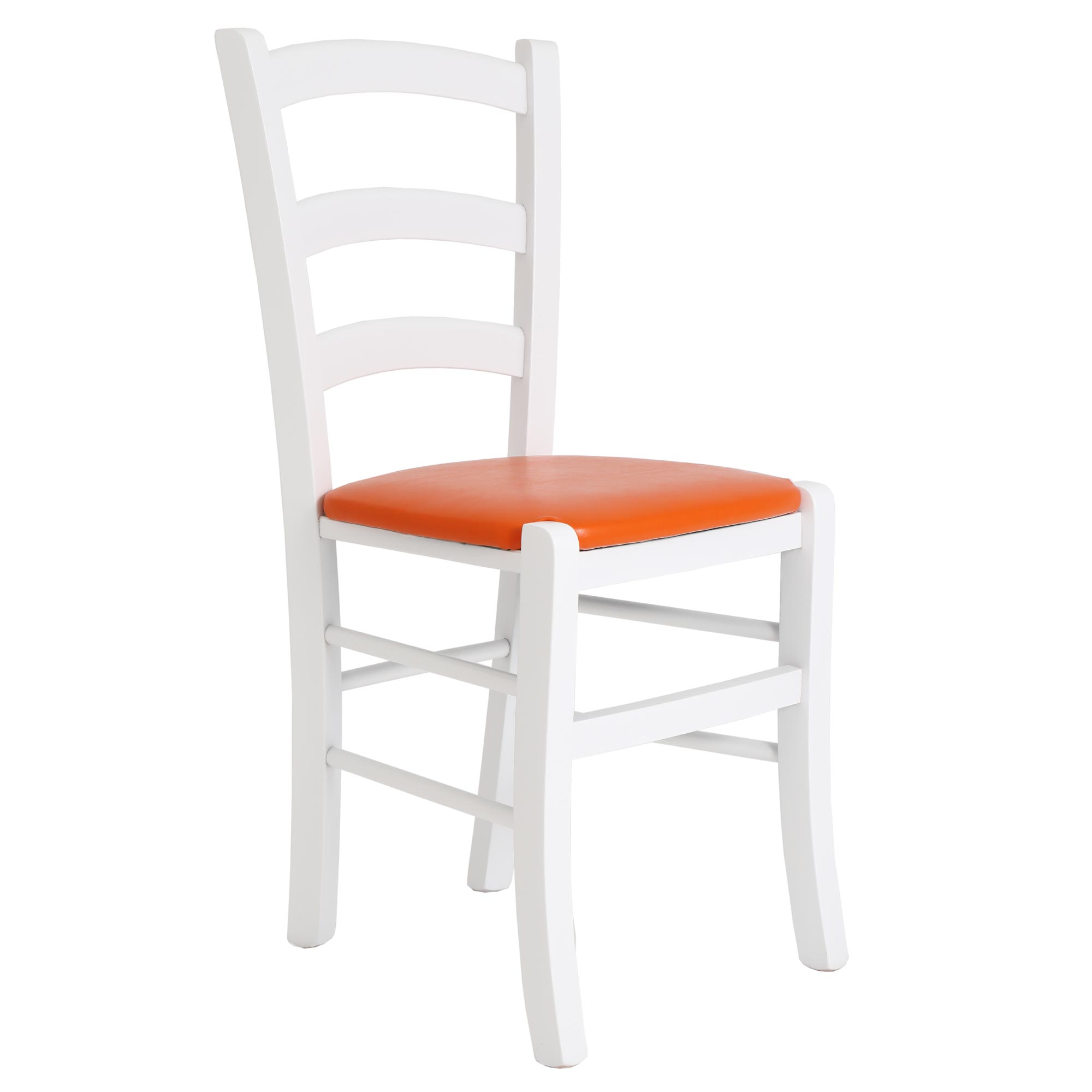 Scaun Paesana - cadru alb - imitatie piele rosu - 21900