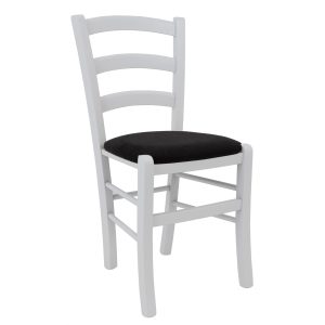 Scaun Paesana - cadru alb - stofa K6 - negru