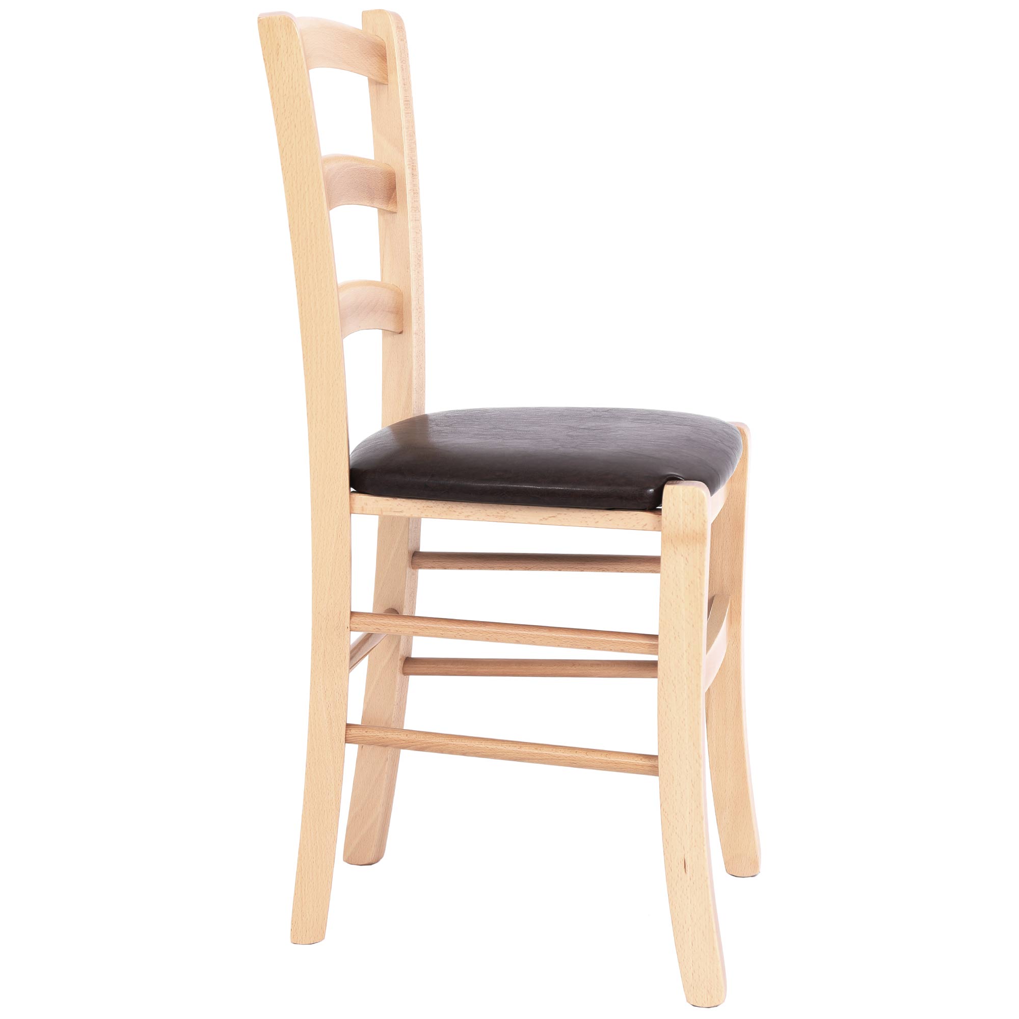 Scaun Paesana - cadru natur - imitatie piele maro - 15611 - imagine 3