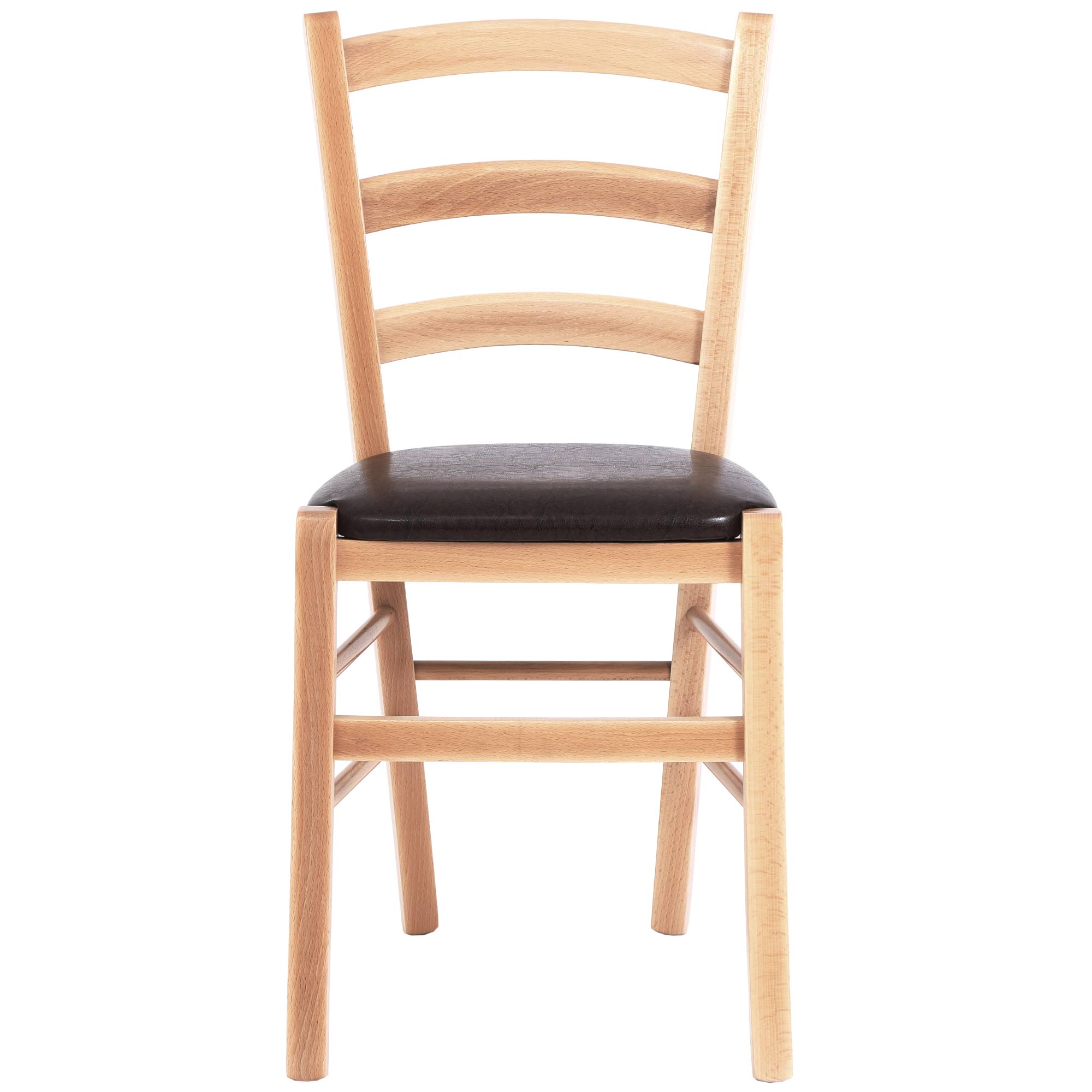 Scaun Paesana - cadru natur - imitatie piele maro - 15611 - imagine 4