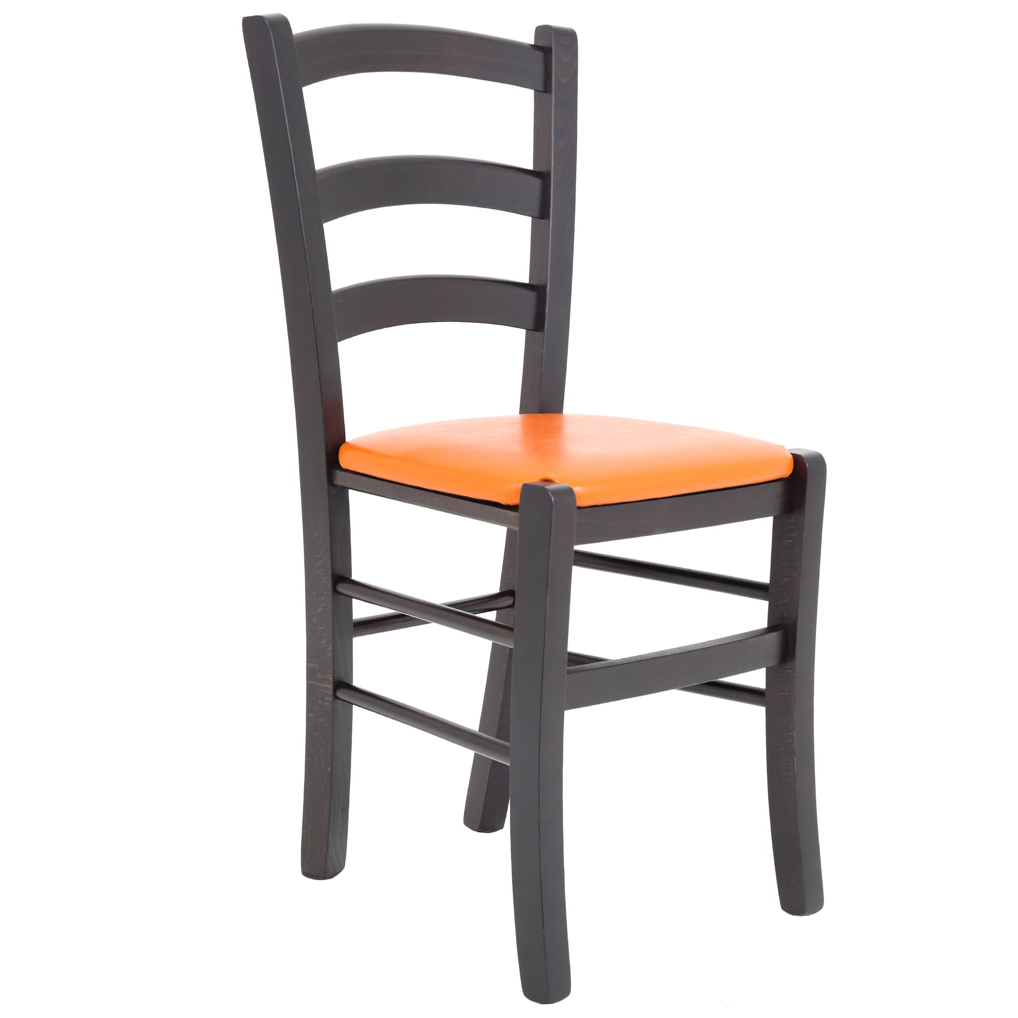 Scaun Paesana - cadru wenge - imitatie piele portocaliu - 21895