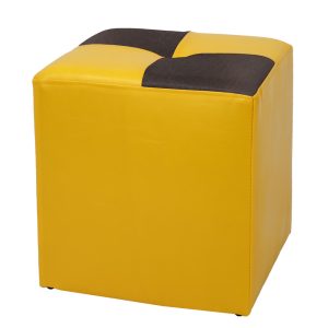 Taburet Cool - imitatie piele galben/maro - 22168/15611