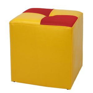 Taburet Cool - imitatie piele galben/rosu - 22168/21900