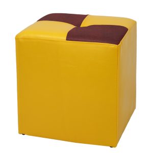 Taburet Cool - imitatie piele galben/bordo - 22168/21902