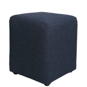 Taburet Cube - stofa S80 - albastru