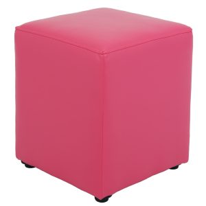 Taburet Cube - imitatie piele roz - 21896