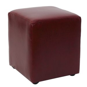 Taburet Cube - imitatie piele bordo - 21902