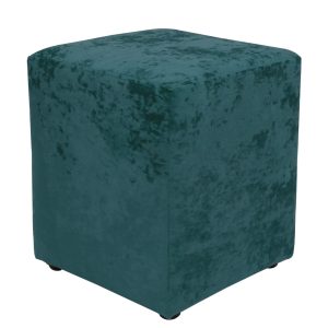 Taburet Cube - stofa E22 - turcoaz