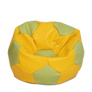 Fotoliu puf Extra Ball - imitatie piele - galben/verde