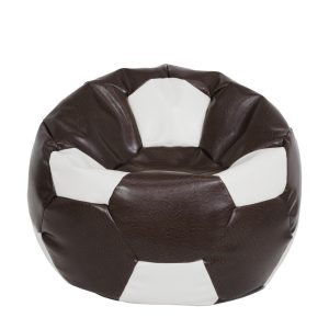 Fotoliu puf Extra Ball - imitatie piele - maro/alb