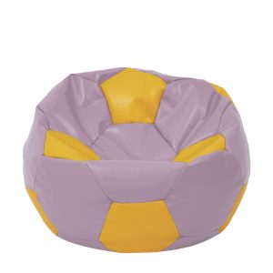 Fotoliu puf Extra Ball - imitatie piele - mov/galben