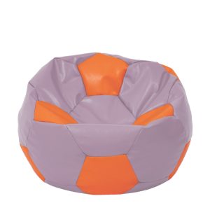 Fotoliu puf Extra Ball - imitatie piele - mov/portocaliu