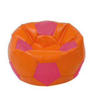 Fotoliu puf Extra Ball - imitatie piele - portocaliu/roz