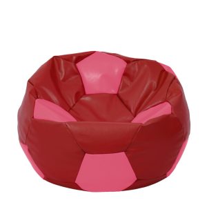 Fotoliu puf Extra Ball - imitatie piele - rosu/roz
