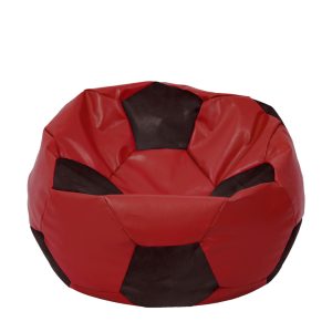 Fotoliu puf Extra Ball - imitatie piele - rosu/wenge