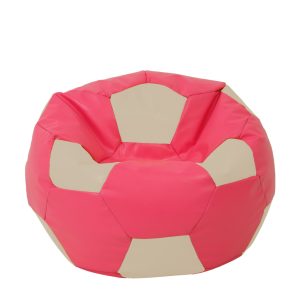 Fotoliu puf Extra Ball - imitatie piele - roz/crem