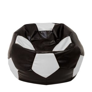 Fotoliu puf Extra Ball - imitatie piele - wenge/alb