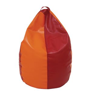 Fotoliu puf Mara - imitatie piele - rosu/portocaliu