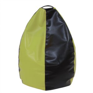 Fotoliu puf Mara - imitatie piele - wenge/verde