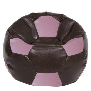 Fotoliu puf Mega Ball - imitatie piele - maro/mov