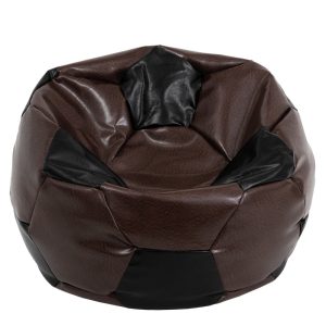 Fotoliu puf Mega Ball - imitatie piele - maro/negru
