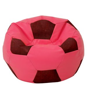 Fotoliu puf Mega Ball - imitatie piele - roz/bordo